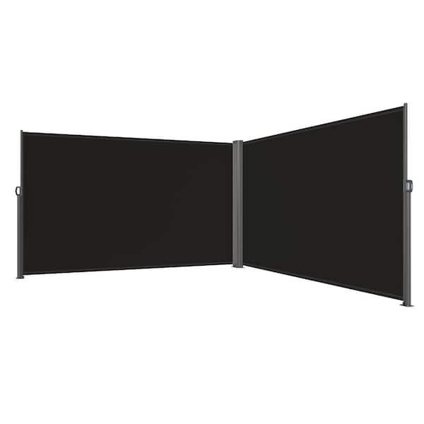 SVOPES Retractable Side Awning, 71 x 236 in. Aluminum Outdoor Privacy Screen, 280g Polyester Water-proof, UV 30+, Black