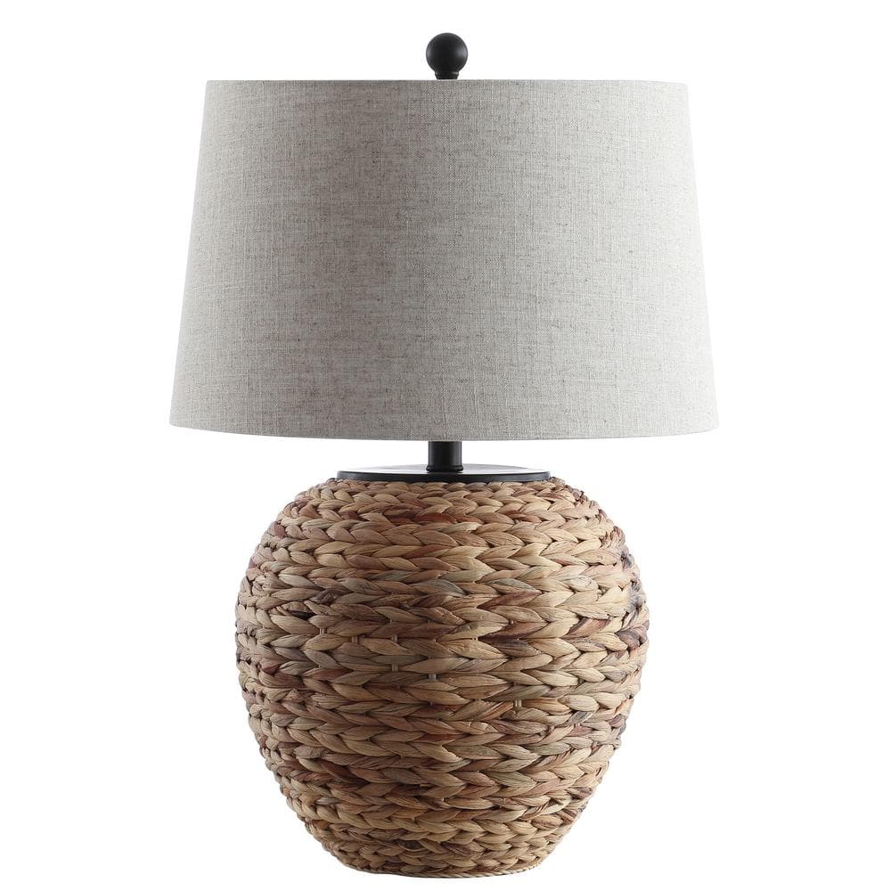 Coastal Cottage 24.5" White Painted LED Table Lamp with Linen Shade