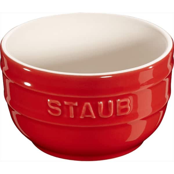 Ceramic 2-Pieces 3.5 in. Dia 8 oz. Prep Bowl Set - Cherry