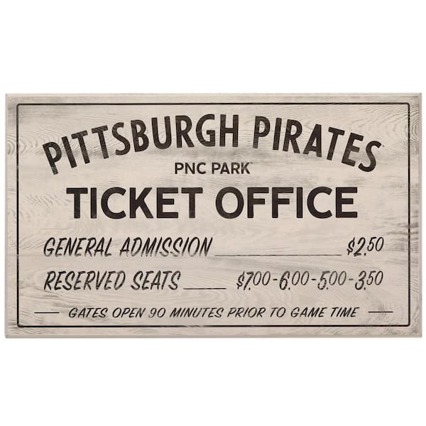 Open Road Brands Pittsburgh Pirates Vintage Ticket Office Wood Wall Decor