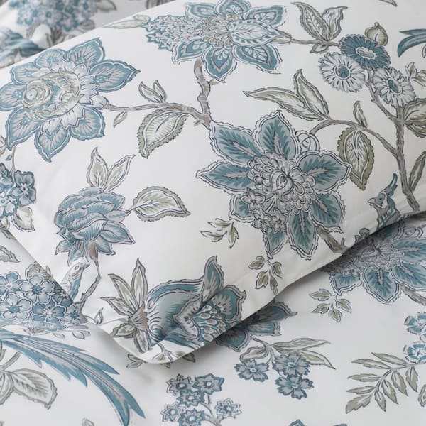 Kate Spade King Blue popular Floral Sheet Pillowcase Set