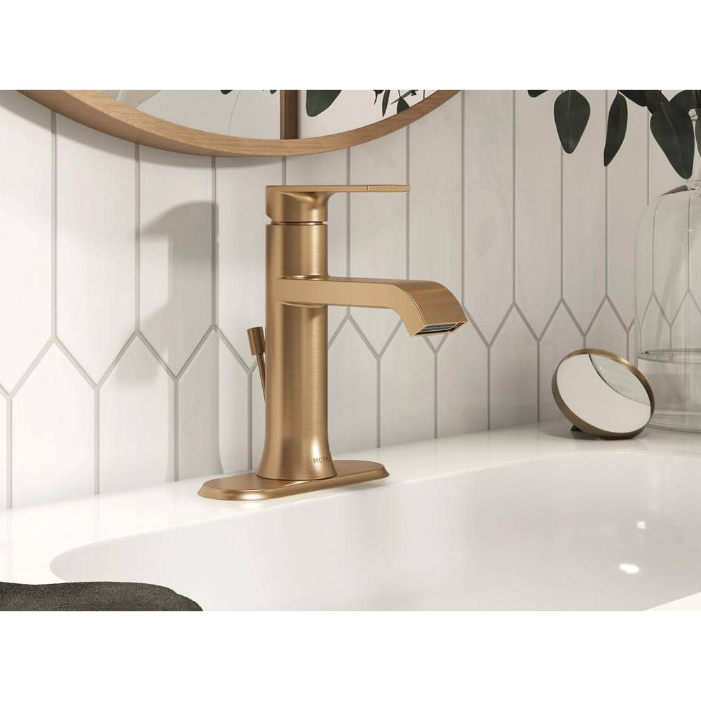 Bronzed Gold Single Handle High Arc Bathroom Faucet
