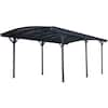 Hanover 10 ft. x 19 ft. Arch-Roof Aluminum Carport HANCARPRT19X10-GRY ...