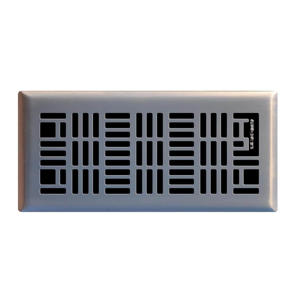 Art Nouveau 4 in. x 10 in. Steel Floor Register in Brushed Nickel price history on PriceWatchPro