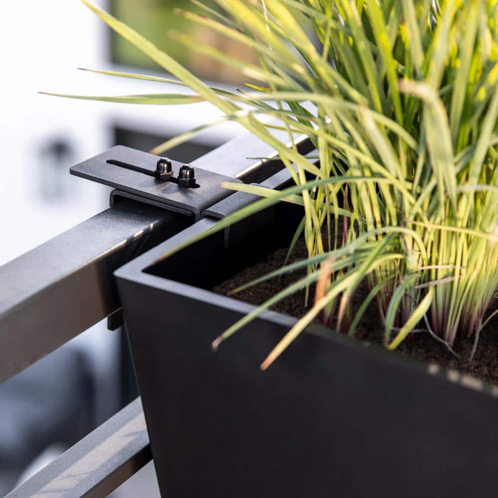 Black 36" Recycled Plastic Railing Planter Box
