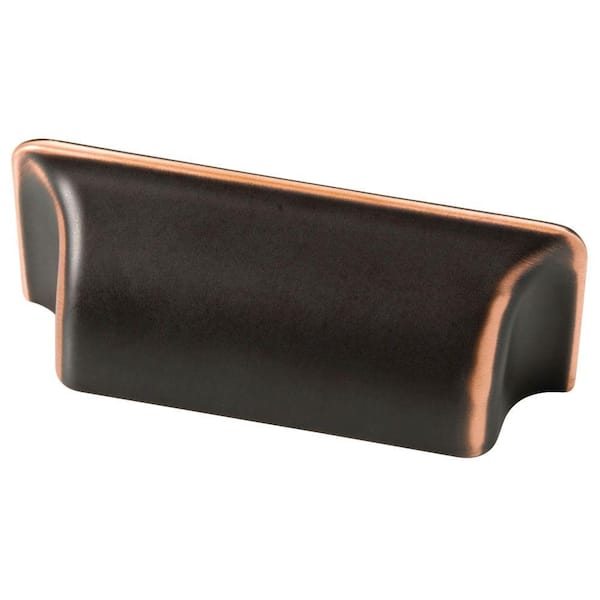 Liberty Rectangular 3 in. (76 mm) Bronze with Copper Highlights Cabinet Drawer Bin Pull