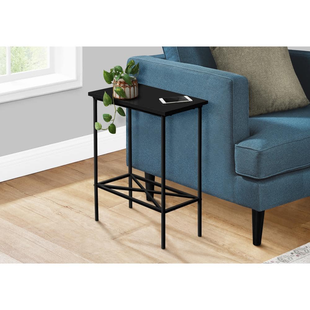 9.5 im. Black Rectangular Particle Board End Table