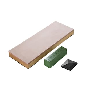 9 in. x 3 in./200 mm x 75 mm Leather Honing Strop with 2 oz. Green Compound
