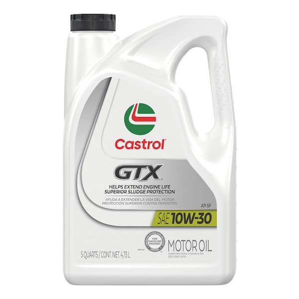 CASTROL GTX 10W-30 Conventional Motor Oil, 5 Qt.