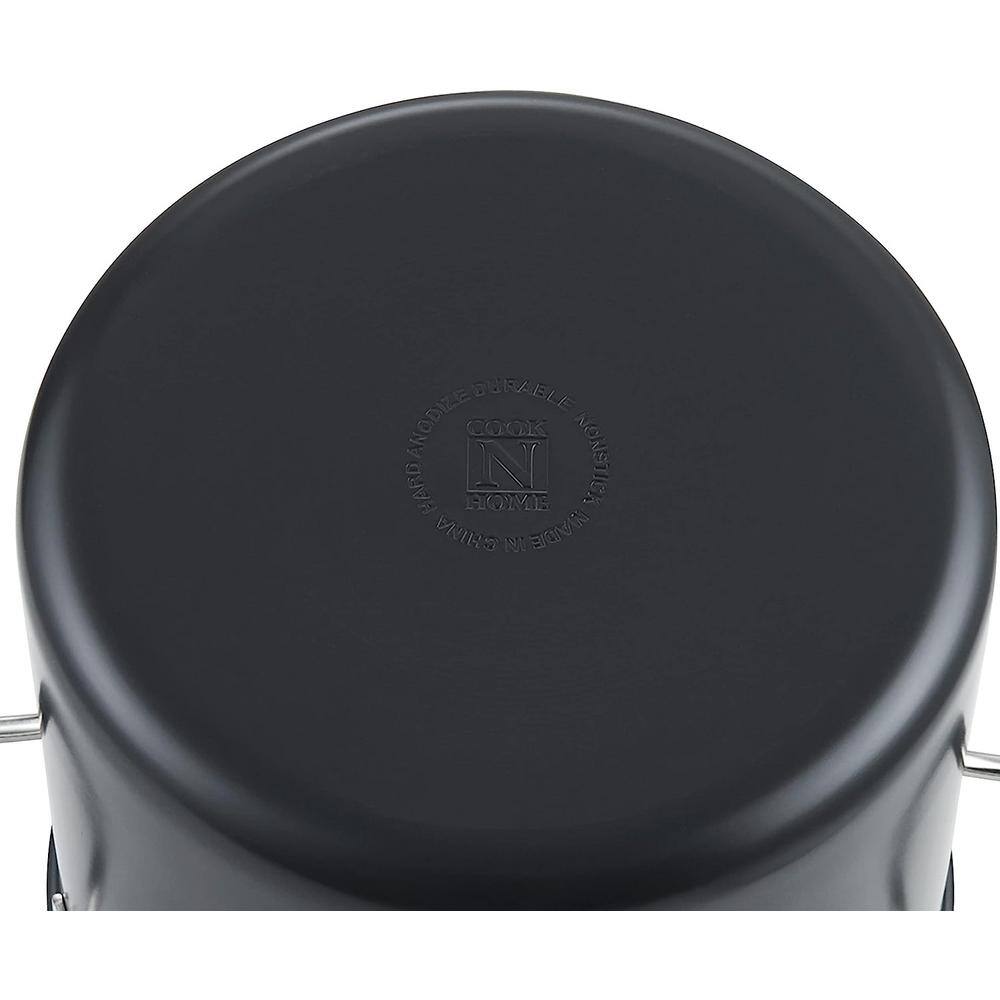 6-Quart Black Aluminum Nonstick Dutch Oven with Glass Lid