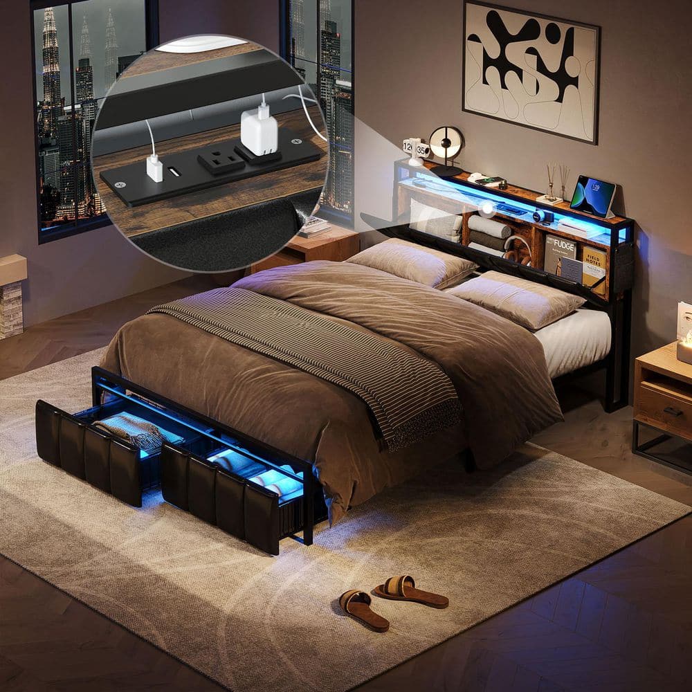 Bestier Size Bed Frame with Adjustabl...