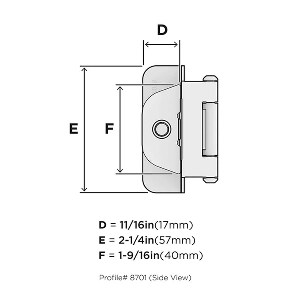 Oil Rubbed Bronze Frameless Cabinet Hinges - 2 Pack