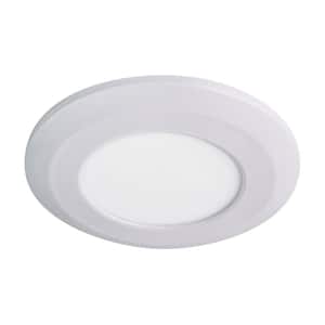 Wafer Thin LED Puck Light Soft White Gloss White Finish