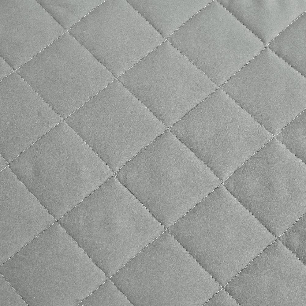 Light Grey Full Microfiber Diamond Quilted Reversible Quilt Set