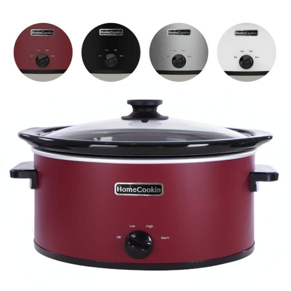 6 Quart Red Oval Manual Slow Cooker with Removable Ceramic Pot for Family Dinner price history on PriceWatchPro