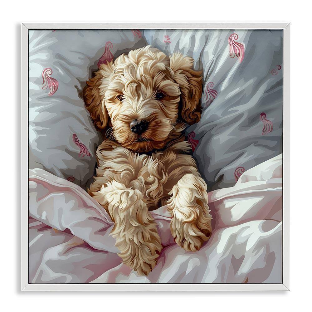 Nap Time Cuddling Labradoodle by Jim Baldwin White Framed Animal Giclee Art Print 17 in. x 17 in. price history on PriceWatchPro
