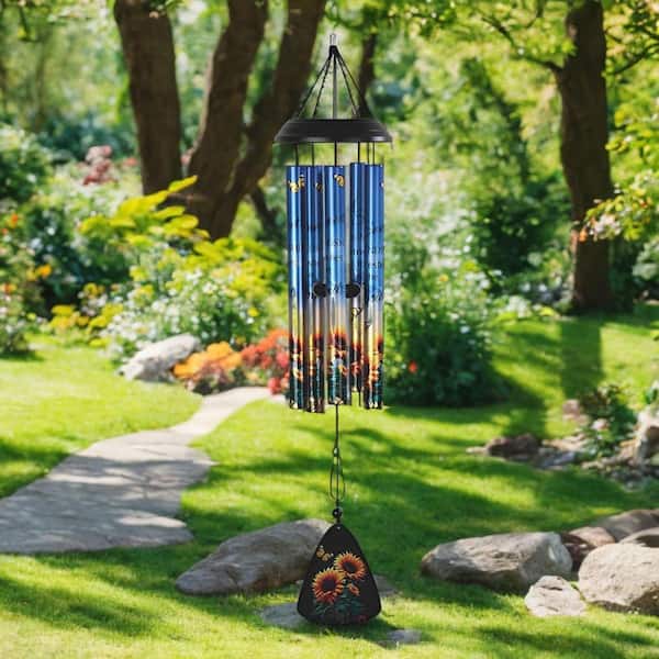 FC Design 30 in. Long Sunflower Stamped Tube Wind Chime GSC9932283