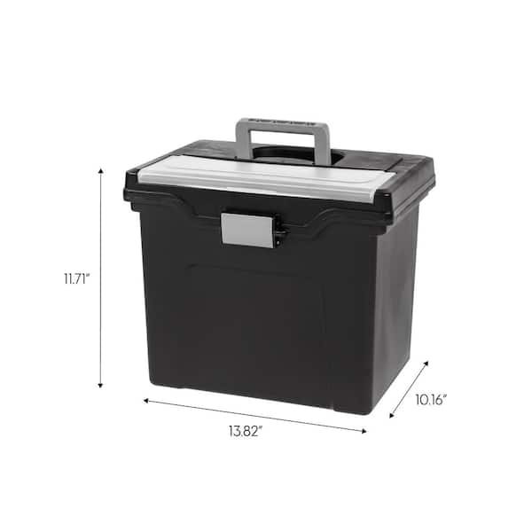 H&W 3 Pack, A4 Storage Archives Cases File Boxes Plastic with Lid, Box  File, Height 35 55 75mm,Black (WG3-Z3)