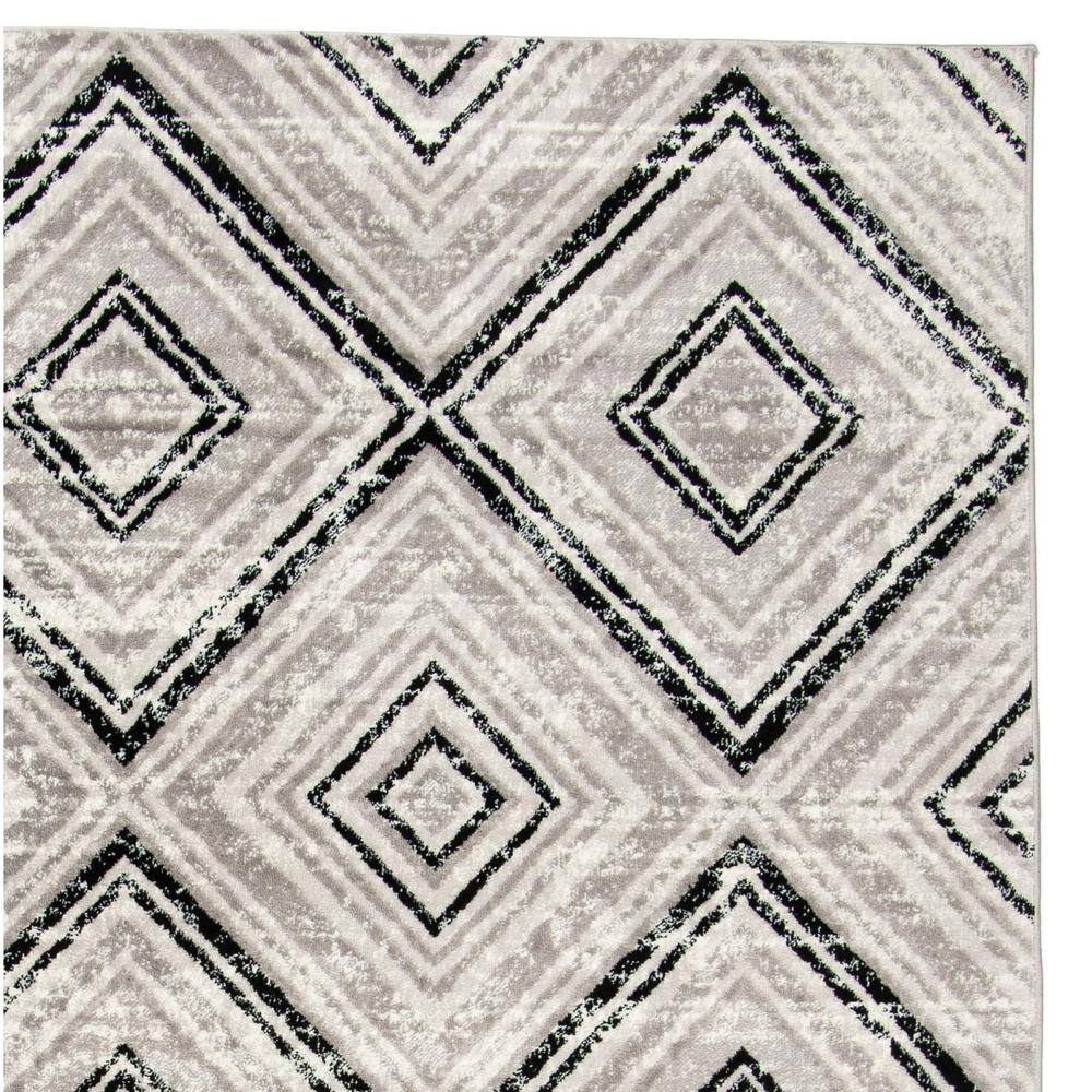 Skyler Geometric Silver Synthetic 9' x 12' Area Rug