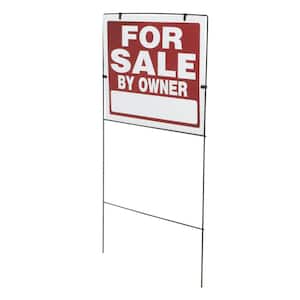 18 in. x 24 in. Plastic for Sale By Owner Yard Sign and Holder