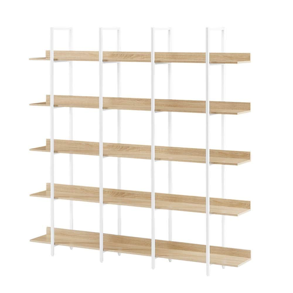 Harper & Bright Designs 70.90 in. H x 70.90 in. W White and Oak 5