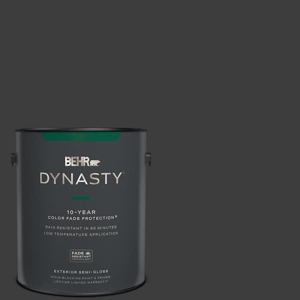 BEHR DYNASTY 1 gal. Black Semi-Gloss Exterior Stain-Blocking Paint & Primer