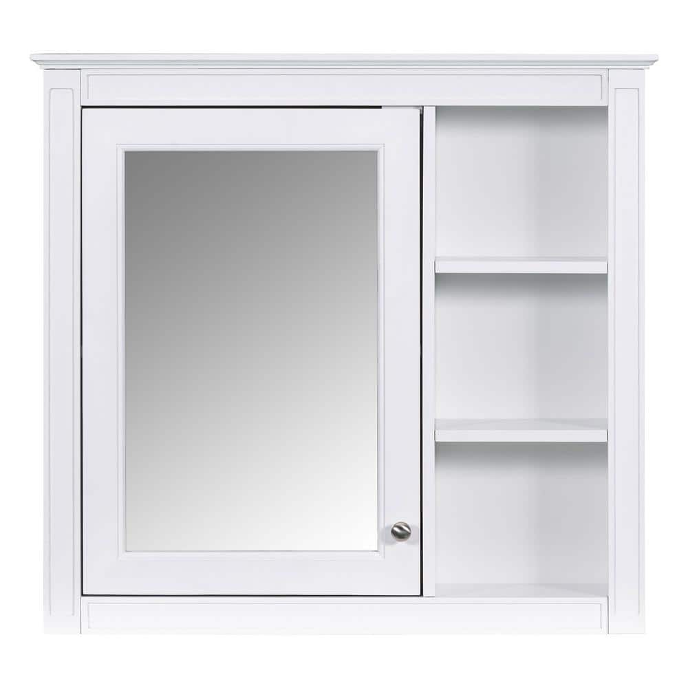 30 in. W x 28 in. H Wall Mounted Rectangular Medicine Cabinet with Mirror, 