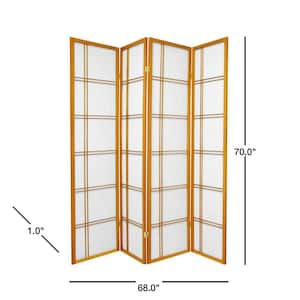 6 ft. Honey 4-Panel Room Divider