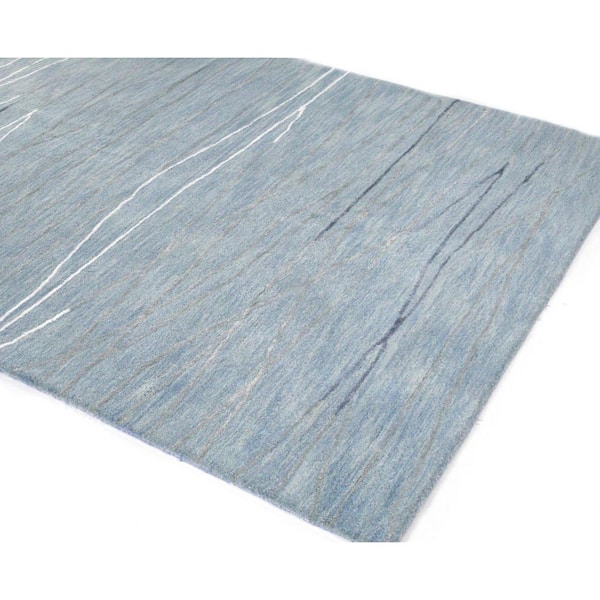 Greenwich Lt. Blue 4 ft. x 6 ft. (3'9" x 5'9") Abstract Contemporary Accent Rug