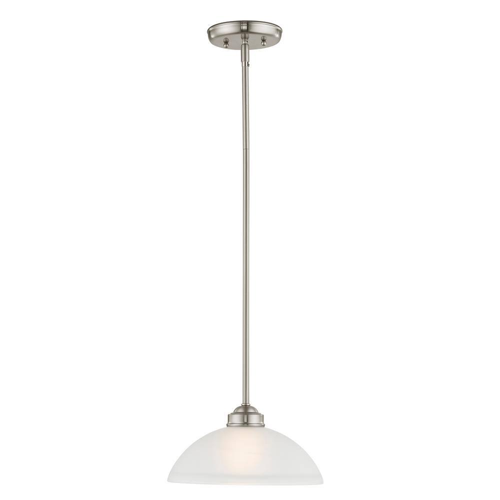 Somerset Brushed Nickel Mini Pendant with Satin Glass