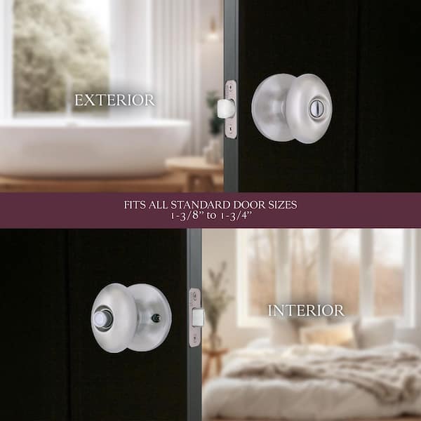 Beale Satin Nickel Privacy Bed/Bath Door Knob