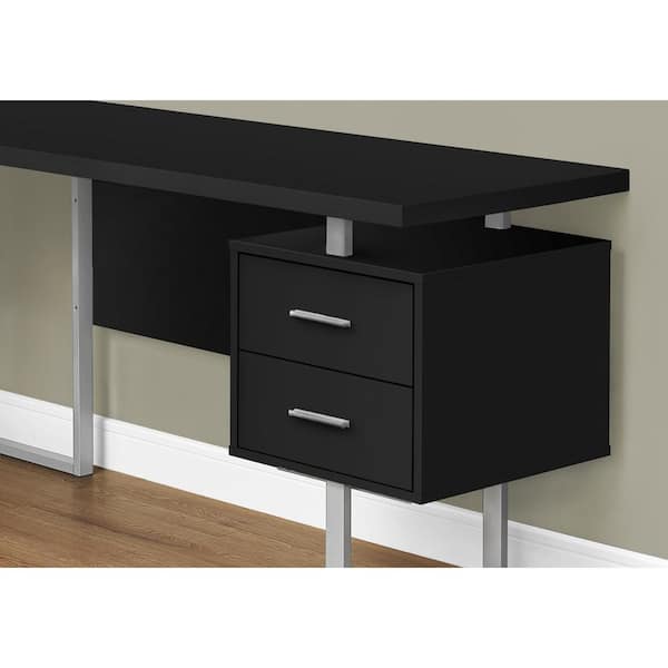 Sova L-Shape Executive Desk Upper Square Color (Top/Frame): Brown/Black