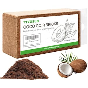 1.4lbs Organic Compressed Coconut Coir Brick, , Coconut Fiber Substrate