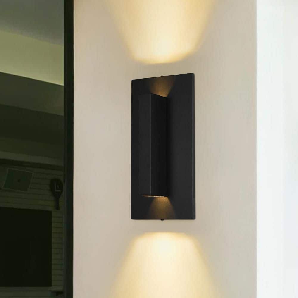 Axiom 15.7 in. Black Integrated LED Dimmable Outdoor Dual-Direction Tube Design Wall Sconce, IP54 price history on PriceWatchPro