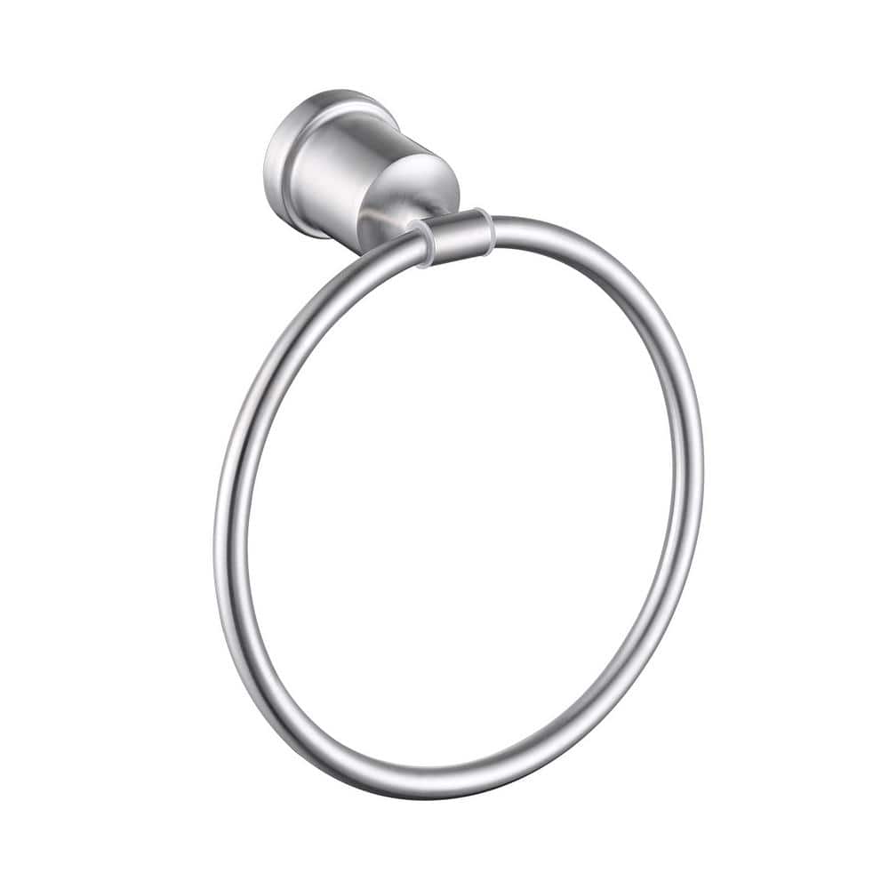 Wall Mounted Stainless Steel Round Towel Ring Hand Towel Holder for Bathroom Kitchen in Brushed Nickel