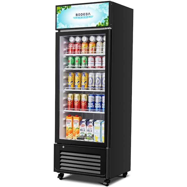 10 cu. ft. Commercial Upright Display Refrigerator Glass Door Beverage Cooler in Black, ETL Certified