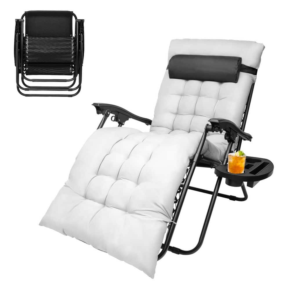 チェア Padded Zero Gravity Chair, Folding Metal Outdoor Recliner Chair
