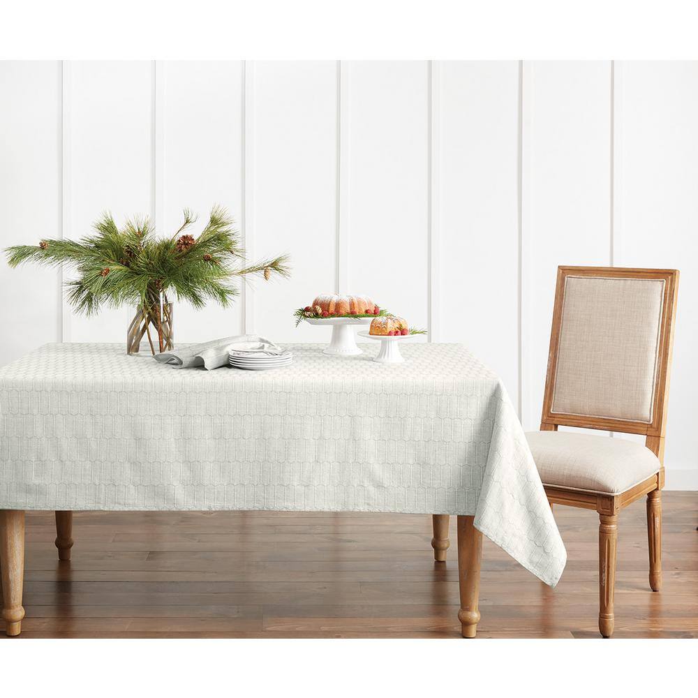 Beige Cotton-Polyester Patriotic Rectangle Tablecloth, 60"x84"