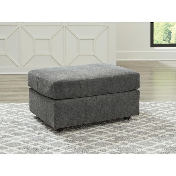 Signature DESIGN BY ASHLEY Stairatt Gray Polyester Rectangle Accent Ottoman