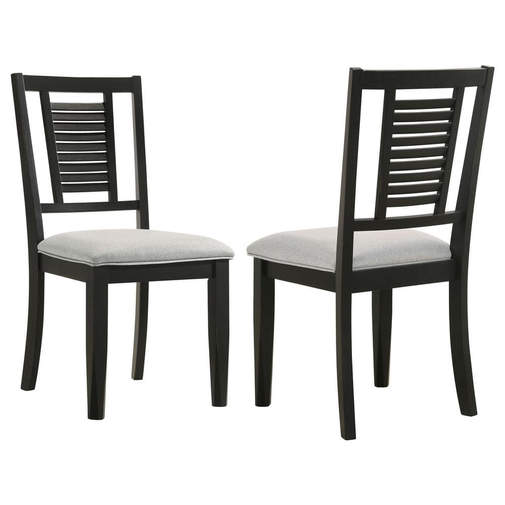 Coaster Appleton Black Washed and Light Gray Ladder Back Dining Side Chair (Set of 2) 110282