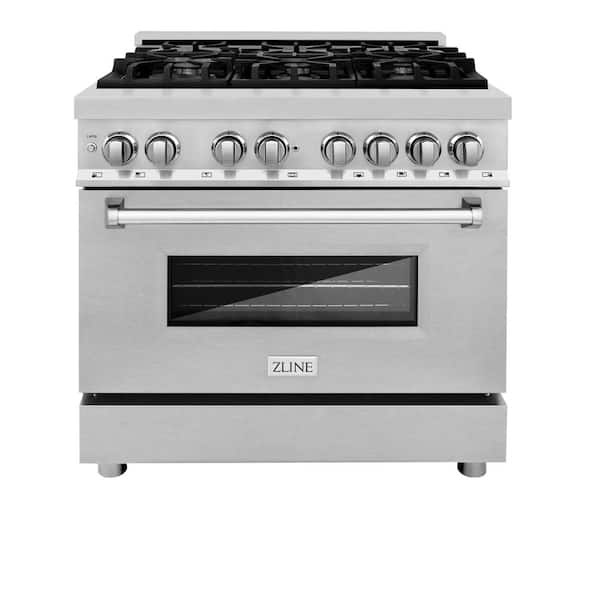 36 in. Legacy Dual Fuel Range with 6 Burners and Electric Oven in Stainless Steel with Satin Stainless Steel Door
