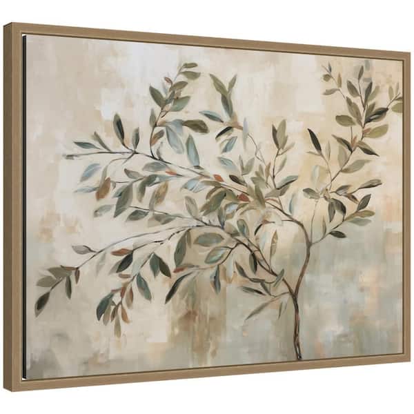 Sylvie "Olive Tree Abstract" by The Creative Bunch Studio Trees Framed Canvas Art Print 18 in. x 24 in.