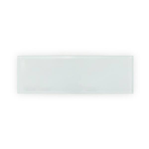 Jeffrey Court      Super White 4 in. x 12 in. Glass Wall Tile (3-Pack)