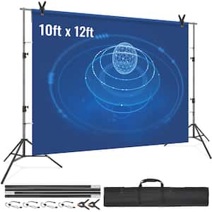 Backdrop Banner Stand 144 in. H x 126 in. D Adjustable Display Backdrop Banner Stand Protable for Photography with 1 Bag