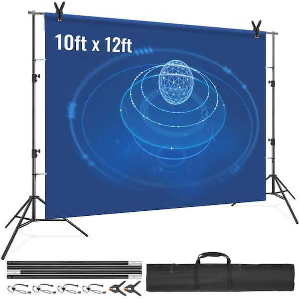 VEVOR Backdrop Banner Stand 144 in. H x 126 in. D Adjustable Display Backdrop Banner Stand Protable for Photography with 1 Bag