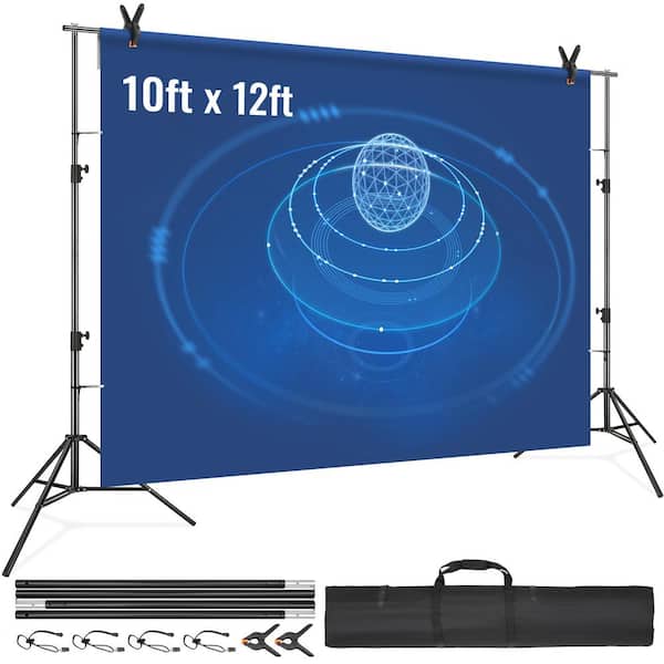 SKYSHALO 12 x 10 ft. Heavy Duty Backdrop Stand, Height Adjustable Photography Backdrop Stand