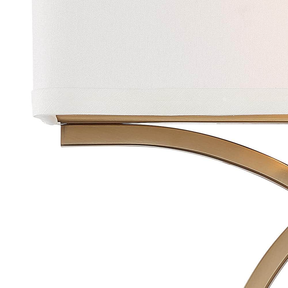 Vibrant Gold Silk Shade Dimmable 2-Light Sconce