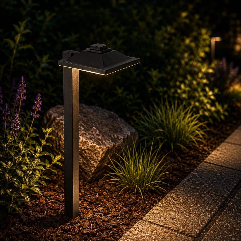 Low Voltage 12V LED Landscape Path Lights, Modren Black Outdoor Waterproof Warm White Garden & Driveway Lighting, 6 Pack price history on PriceWatchPro