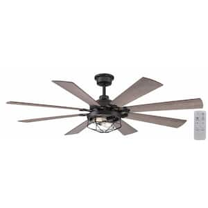 Southbourne 60 in. LED Indoor Matte Black Ceiling Fan with Light and Remote Control Included