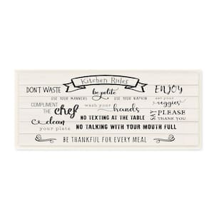 "Kitchen Rules List Family Happiness Motivational Phrase" by CAD Designs Unframed Print Nature Wall Art 7 in. x 17 in.